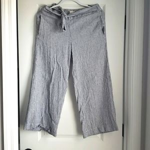 Wide leg crop pinstripe pants